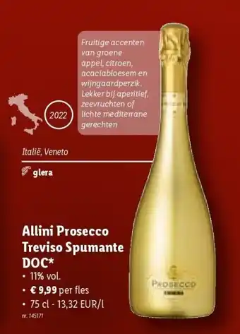 Lidl Allini prosecco treviso spumante doc aanbieding