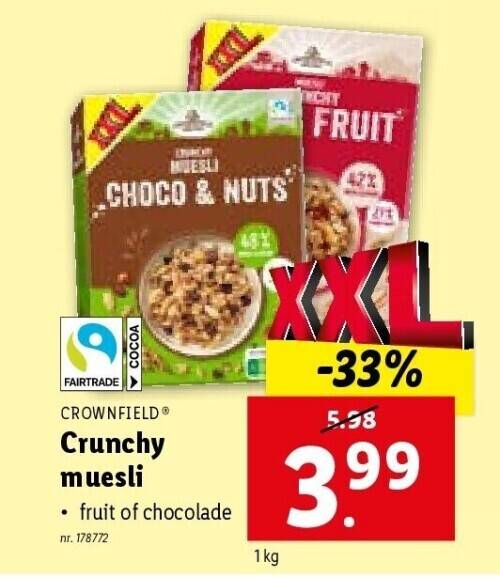 Crunchy muesli promotie bij Lidl