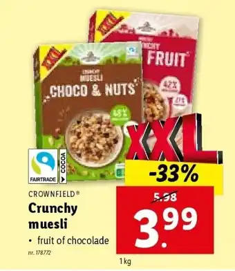 Lidl Crunchy muesli aanbieding