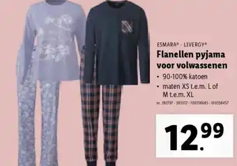 Lidl Flanellen pyjama voor volwassenen aanbieding