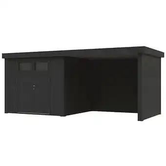 Makro Stalen tuinhuis Eleganto 300 x 240 cm dubbele deur met extensie rechts 280 cm + gratis drempeloprit t.w.v. € 179,00 aanbieding