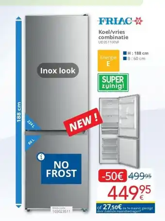FRIAC Koel/vries combinatie UD3511IXNF