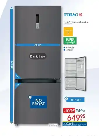 Eldi FRIAC Koel/vries combinatie UD4500IXNF aanbieding