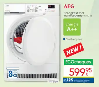 Eldi AEG Droogkast met warmtepomp TR78L10Z 8 kg aanbieding