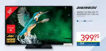 Eldi DIGIHOME SMART ULTRA HD-TV ANDROID 55"/139 cm aanbieding
