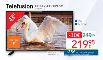 Eldi Telefusion LED-TV 43"/109 cm aanbieding