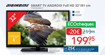 Eldi DIGIHOME SMART TV ANDROID Full HD 32"/81 cm aanbieding
