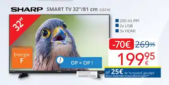 Eldi SHARP SMART TV 32"/81 cm 32EF4E aanbieding