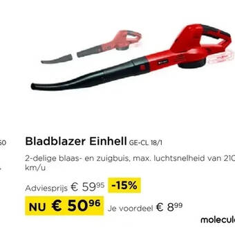 Molecule Bladblazer einhell g-cl 18 aanbieding