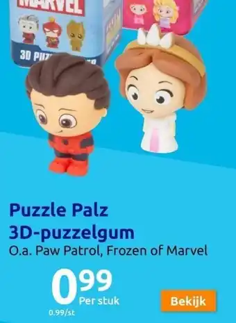 Action Puzzle palz 3d-puzzelgum aanbieding