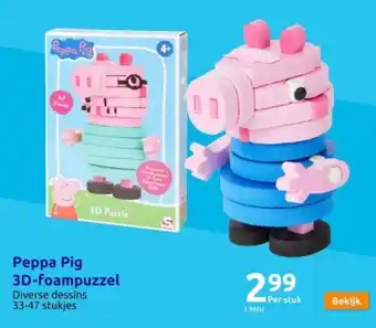 Action Peppa pig 3d-foampuzzel aanbieding