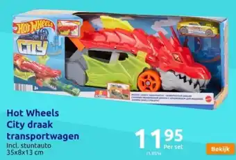 Action Hot wheels city draak stuntwagen aanbieding