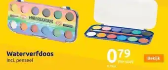 Action Waterverf 12 kleuren incl.penseel in doosje aanbieding
