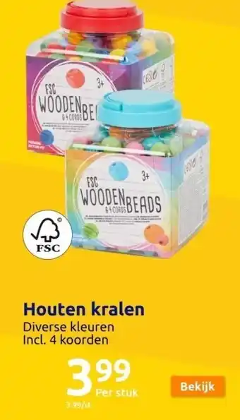 Action Emmer met houten kralen aanbieding