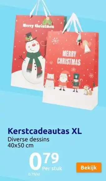 Action Kerst cadeautas xl aanbieding