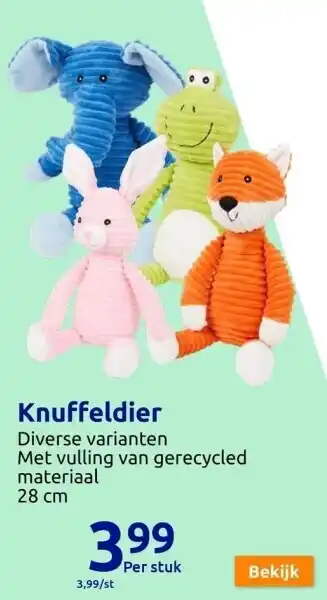 Action Zittende knuffel rib cord ca.28cm div.varianten aanbieding