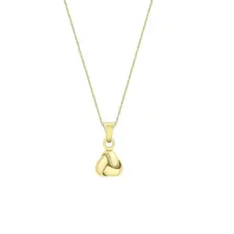 Lucardi dames ketting met hanger knoop - 9 karaat - ketting - cadeau - 46 cm - geelgoud