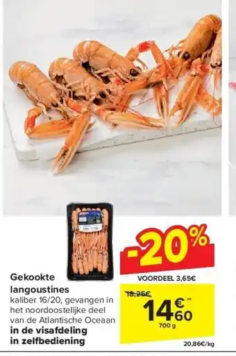 Carrefour Gekookte langoustines aanbieding