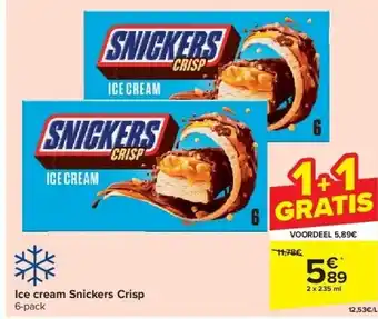 Carrefour Ice cream snickers crisp aanbieding