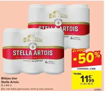 Carrefour Blikjes bier stella artois aanbieding