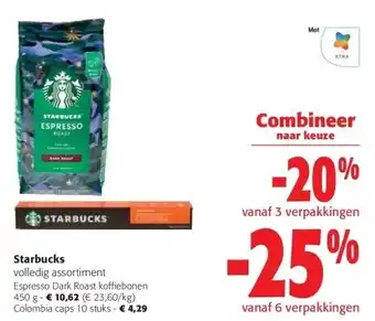 Colruyt Starbucks espresso dark roast koffiebonen 450 g aanbieding