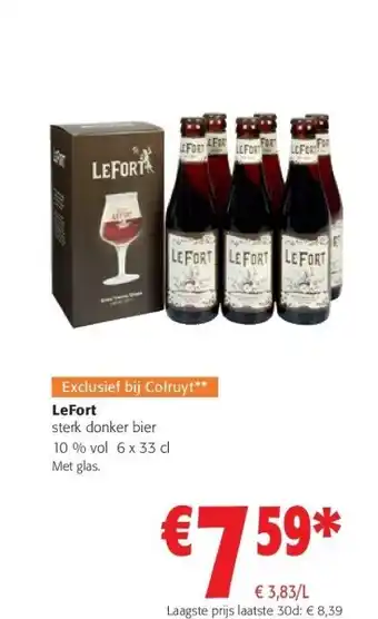 Colruyt Lefort sterk donker bier 10 % vol 6 x 33 cl aanbieding
