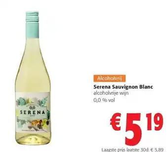 Colruyt Serena sauvignon blanc alcoholvrije wijn aanbieding