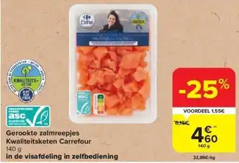 Carrefour Gerookte zalmreepjes kwaliteitsketen carrefour aanbieding