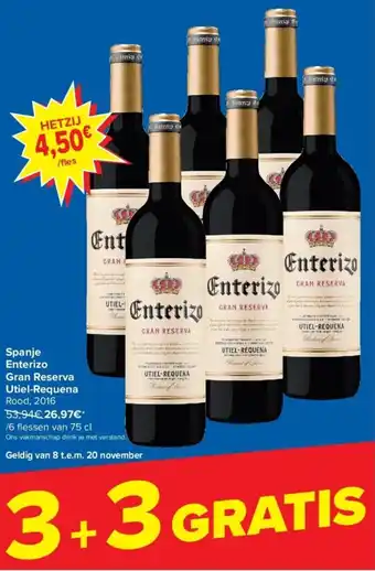 Carrefour Spanje Enterizo Enterizo Gran Reserva Utiel-Requena aanbieding
