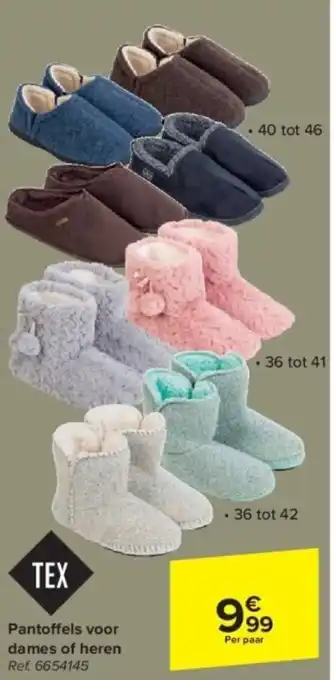 Carrefour TEX Pantoffels voor dames of heren aanbieding