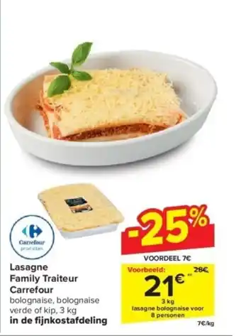 Carrefour Lasagne Family Traiteur aanbieding