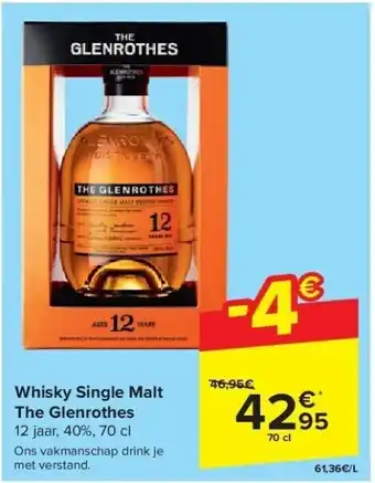 Carrefour Whisky single malt the glenrothes 12 jaar, 40% 70cl aanbieding