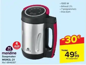 Carrefour mandine Soepmaker msm2l-21 aanbieding