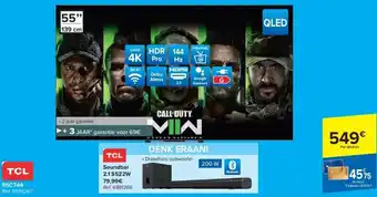 Carrefour TCL 4k qled tv 55c744 aanbieding