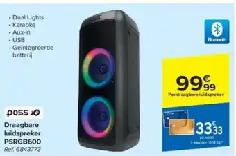 Carrefour poss Draagbare luidspreker psrgb600 aanbieding