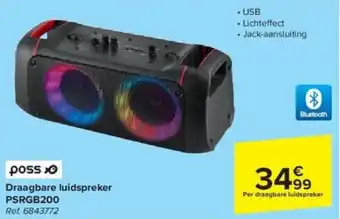 Carrefour poss Draagbare luidspreker psrgb200 aanbieding