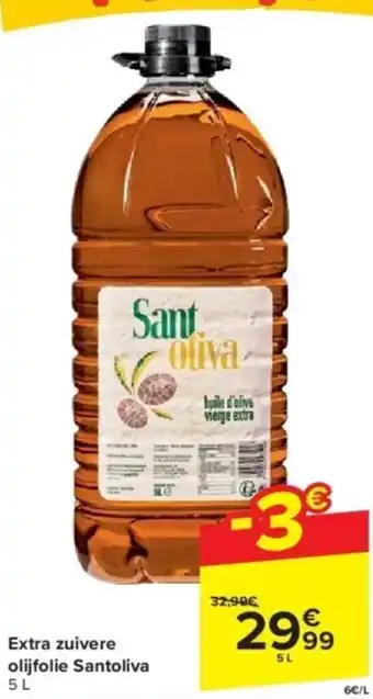 Carrefour Santoliva Extra zuivere olijfolie 5L aanbieding