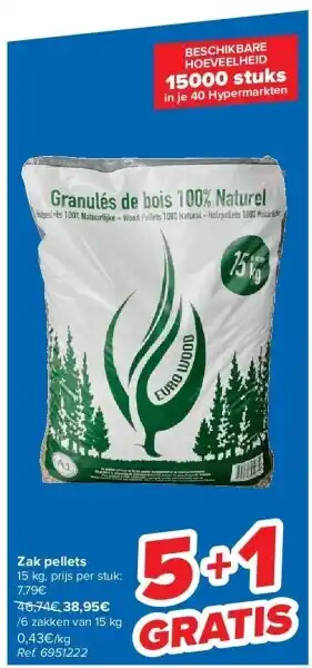 Carrefour Zak pellets 15kg aanbieding