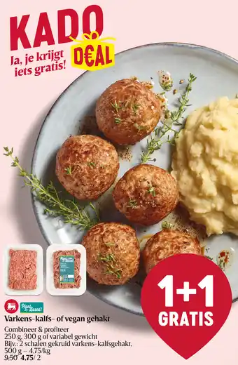Delhaize Varkens-kalfs- of vegan gehakt aanbieding