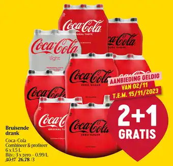 Delhaize Bruisende drank Coca-Cola 6 x 1.5 L aanbieding