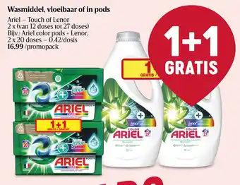Delhaize Wasmiddel, vloeibaar of in pods aanbieding