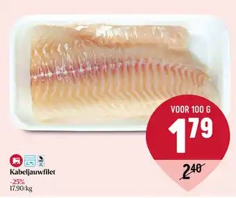 Delhaize Kabeljauwfilet 100 G aanbieding
