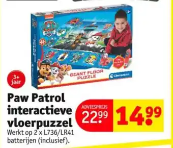 Kruidvat Paw Patrol interactieve vloerpuzzel aanbieding