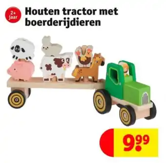 Kruidvat Houten tractor met boerderijdieren aanbieding