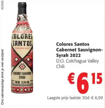 Colruyt Colores Santos Cabernet Sauvignon-Syrah 2022 aanbieding