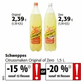 Colruyt Schweppes citrussmaken original of zero aanbieding