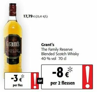 Colruyt Grant’s the family reserve blended scotch whisky aanbieding