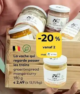 Bio Planet La vache qui regarde passer les trains groentespread mango-curry aanbieding
