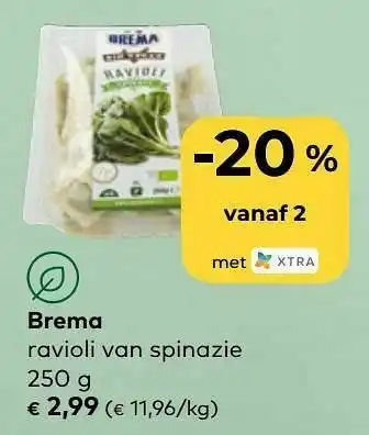 Brema ravioli van spinazie