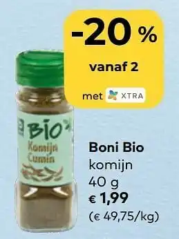 Bio Planet Boni bio komijn aanbieding